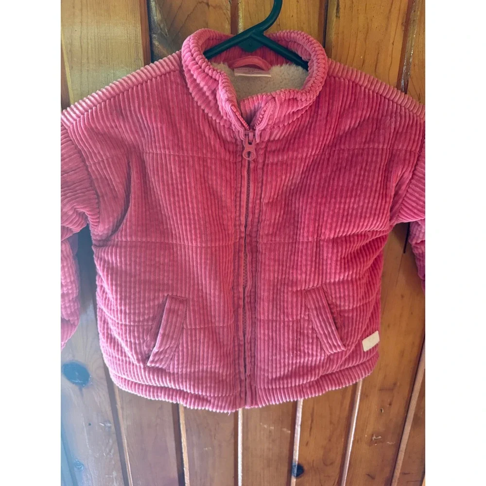 Koala Kids Toddler Girls Pink Corduroy Sherpa Lined Jacket Size 2T